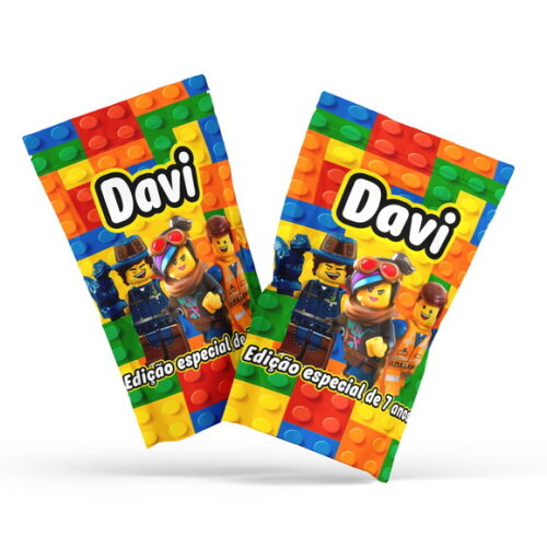 Fini Personalizado Lego no Saquinho Metalizado Zip Lock no Saquin
