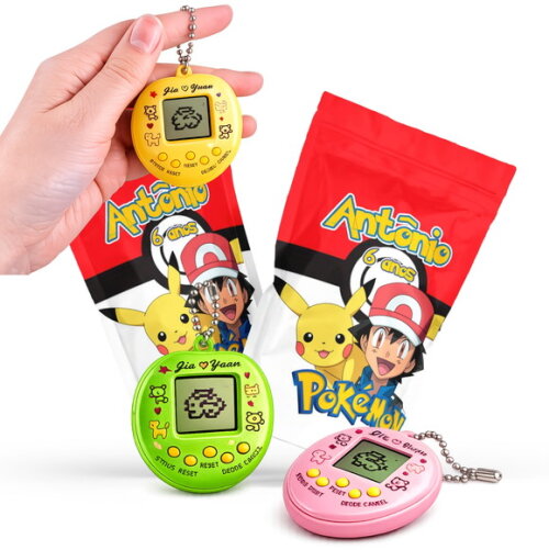 Tamagotchi Pokémon |  no Zip Metalizado no Saquinho Personalizado | Lembrancinha Infantil