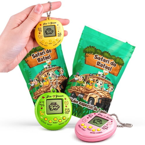 Tamagotchi Safari do Mickey | no Saquinho Personalizado | Lembrancinha Infantil