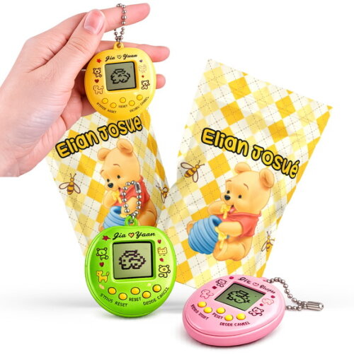 Tamagotchi Ursinho Pooh |  no Zip Metalizado no Saquinho Personalizado | Lembrancinha Infantil