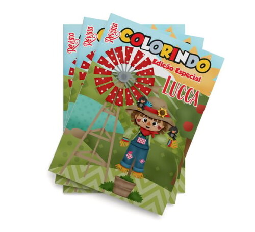 Livro de Colorir Fazendinha Espantalho Tam 14x10 cm | Lembrancinha Festa Infantil