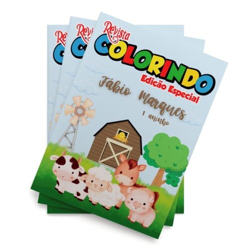 Livro de Colorir Fazendinha Menina Tam 14x10 cm | Lembrancinha Festa Infantil