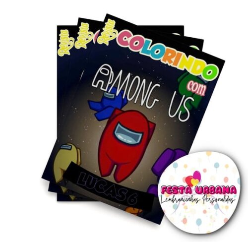 Livro de Colorir  Among Us 14x10 | Lembrancinha Festa Infantil