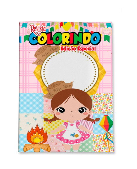 Livro de Colorir  Arraiá Festa Junina Menina | Lembrancinha Festa Infantil