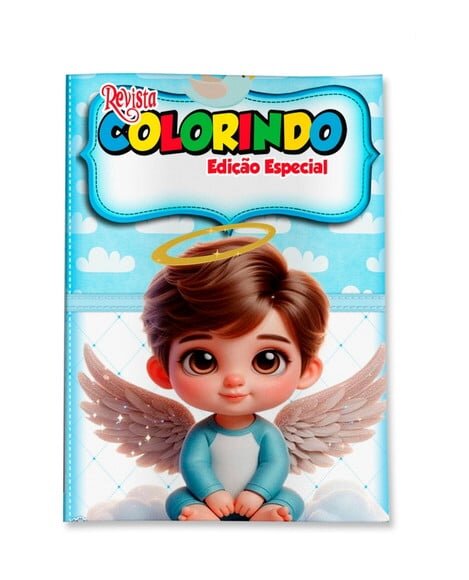 Livro de Colorir  Batizado Menino Azul 14x10 | Lembrancinha Festa Infantil
