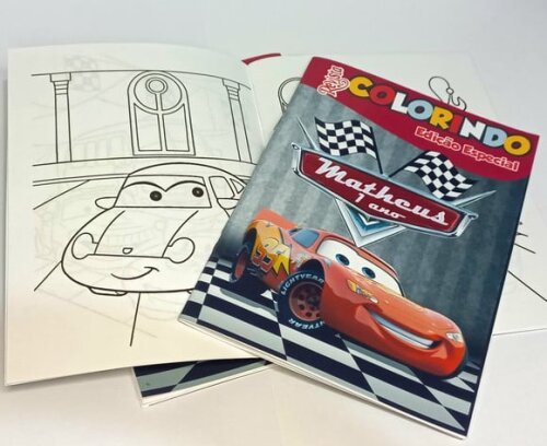 Livro de Colorir  Carros Relâmpago Mcqueen 14x10 | Lembrancinha 