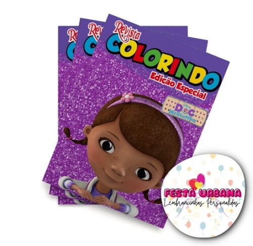 Livro de Colorir  Doutora Brinquedos 14x10 | Lembrancinha Festa Infantil