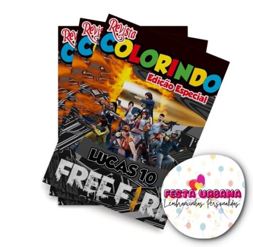 Livro de Colorir  Free Fire 14x10 | Lembrancinha Festa Infantil