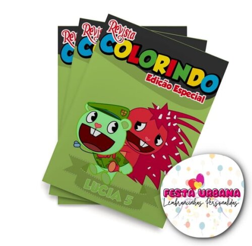 Livro de Colorir  Happy Tree Friends 14x10 | Lembrancinha Festa Infantil