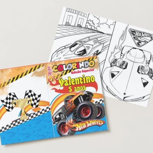 Livro de Colorir  Hot Wheels 14x10 | Lembrancinha Festa Infantil