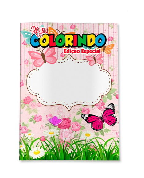 Livro de Colorir  Jardim de Borboletas Rosa 14x10 | Lembrancinha Festa Infantil