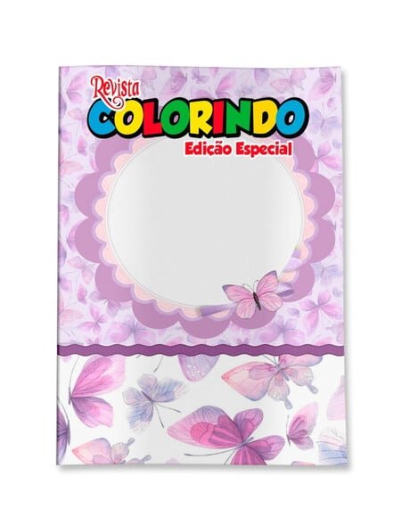 Livro de Colorir  Jardim de Borboletas Violeta 14x10 | Lembrancinha Festa Infantil
