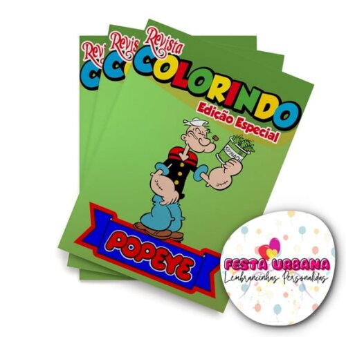 Livro de Colorir  Marinheiro Popeye 14x10 | Lembrancinha Festa Infantil