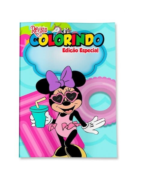 Livro de Colorir  Minnie Pool Party 14x10 | Lembrancinha Festa Infantil