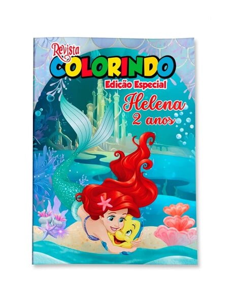 Livro de Colorir  Pequena Sereia Ariel 14x10 | Lembrancinha Festa Infantil