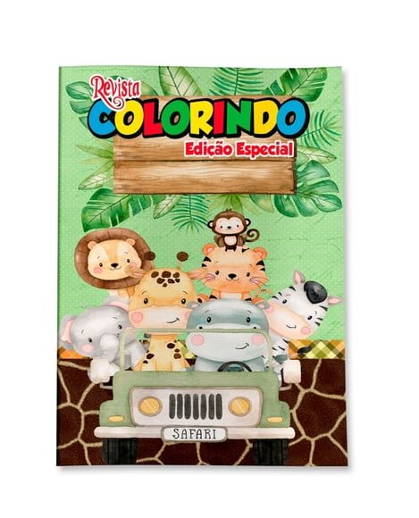 Livro de Colorir  Safari 14x10 | Lembrancinha Festa Infantil