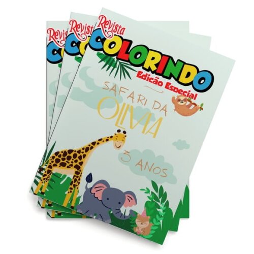 Livro de Colorir  Safari 14x10 | Lembrancinha Festa Infantil