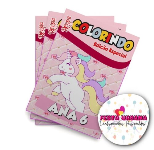 Livro de Colorir  Unicórnio 14x10 | Lembrancinha Festa Infantil