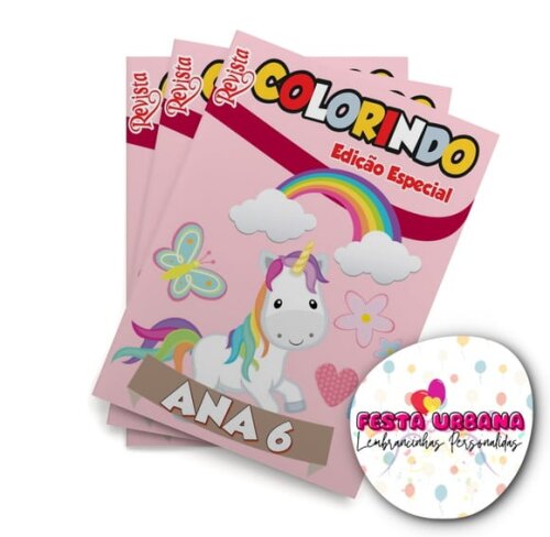 Livro de Colorir  Unicórnio 14x10 | Lembrancinha Festa Infantil