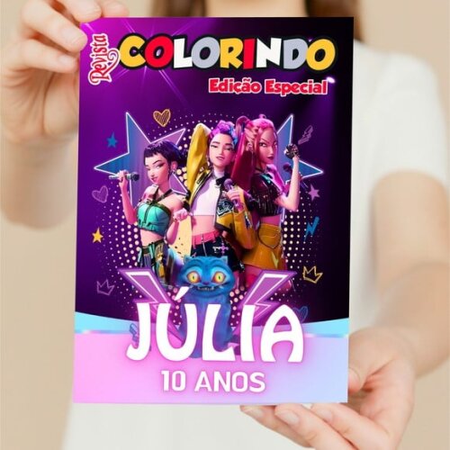 Livro de Colorir Guerreiras do Kpop Personalizada 15x21 | Lembrancinha Festa Infantil