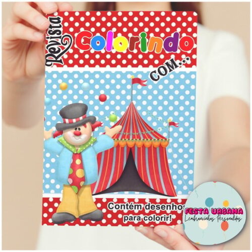 Livro de Colorir Circo Tam G 15x21 Cm | Lembrancinha Festa Infantil