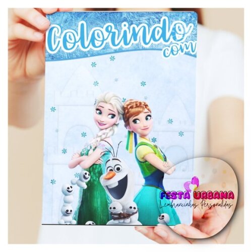 Livro de Colorir Frozen Ana E Elsa Tam G 15x21 Cm | Lembrancinha Festa Infantil