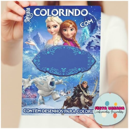 Livro de Colorir Frozen Ana E Elsa Tam G 15x21 Cm | Lembrancinha Festa Infantil
