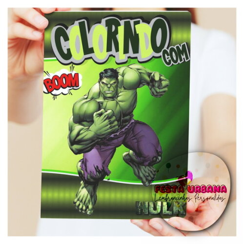 Livro de Colorir Hulk Tam G 15x21 Cm | Lembrancinha Festa Infantil
