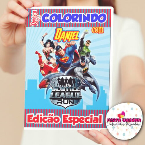 Livro de Colorir Liga Da Justiça Tam G 15x21 Cm | Lembrancinha Festa Infantil