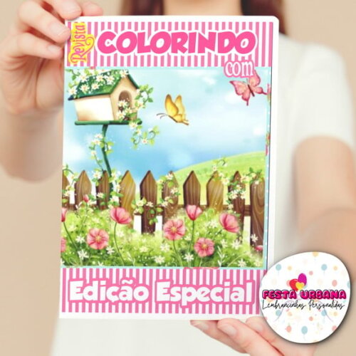 Livro de Colorir Jardim Encantado Tam G 15x21 Cm | Lembrancinha Festa Infantil
