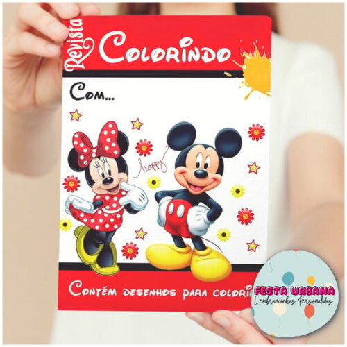 Livro de Colorir Mickey E Minnie Tam G 15x21 Cm | Lembrancinha Festa Infantil