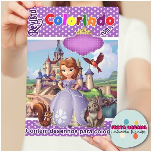 Livro de Colorir Princesa Sofia Tam G 15x21 Cm | Lembrancinha Festa Infantil