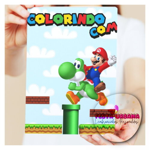 Livro de Colorir Super Mario Tam G 15x21 Cm | Lembrancinha Festa Infantil