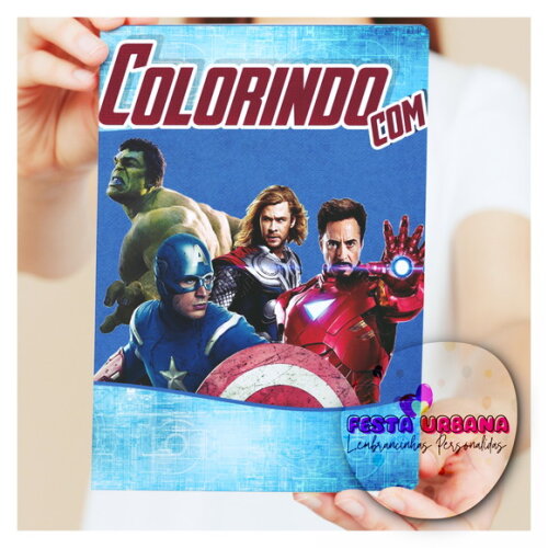 Livro de Colorir Vingadores Tam G 15x21 Cm | Lembrancinha Festa Infantil
