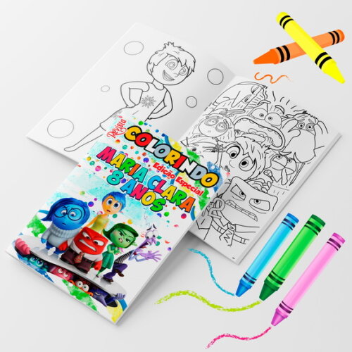 Kit Colorir com Giz  Divertidamente 2 Tam 14x10cm | Lembrancinha Festa Infantil
