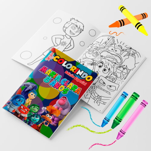 Kit Colorir com Giz  Divertidamente 2 Tam 14x10cm | Lembrancinha Festa Infantil