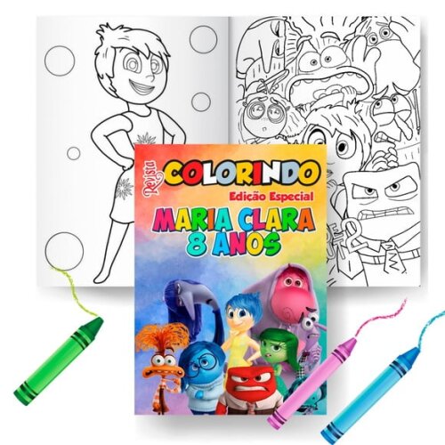 Kit Colorir com Giz Divertidamente 2 Tam G 15x21cm | Lembrancinha Festa Infantil