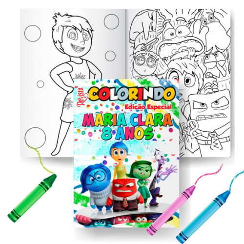 Kit Colorir com Giz Divertidamente 2 Tam G 15x21cm | Lembrancinha Festa Infantil