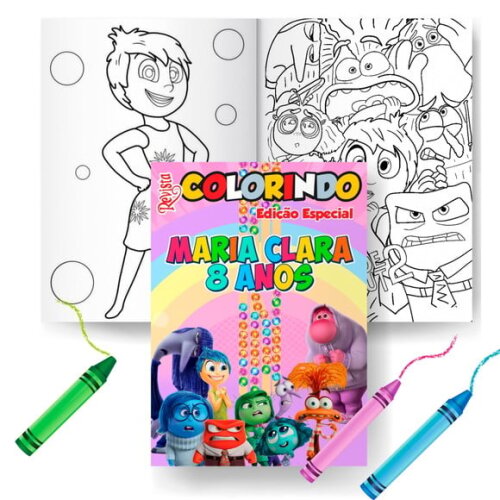 Kit Colorir com Giz Divertidamente 2 Tam G 15x21cm | Lembrancinha Festa Infantil