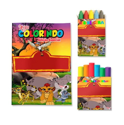 Kit Colorir com Giz e Massinha Guarda do Leão | Lembrancinha Festa Infantil