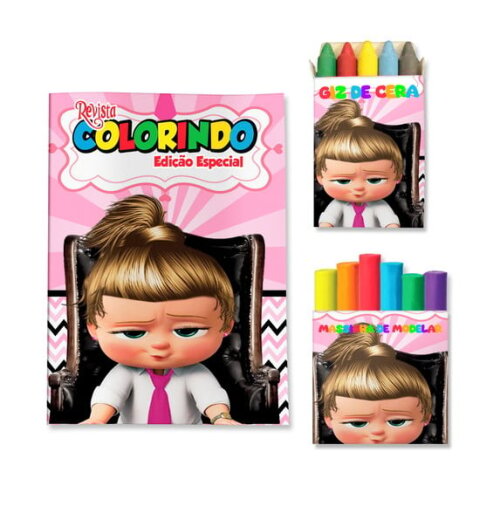 Kit Colorir com Giz e Massinha Poderosa Chefinha | Lembrancinha Festa Infantil