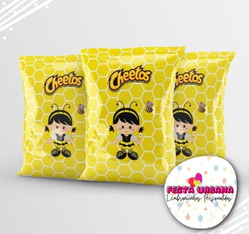 Saquinho para Salgadinho Personalizado Abelhinha Personalizado | Festa Infantil