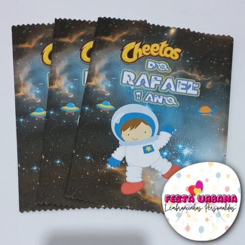 Saquinho para Salgadinho Personalizado Astronauta Personalizado |