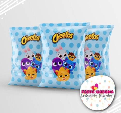 Saquinho para Salgadinho Personalizado Bolofofos Azul Menino Personalizado | Festa Infantil