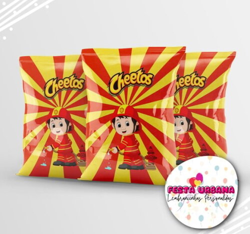 Saquinho para Salgadinho Personalizado Bombeiro Personalizado | Festa Infantil