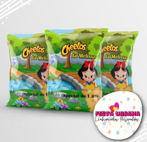 Saquinho para Salgadinho Personalizado Branca de Neve Cute Personalizado | Festa Infantil
