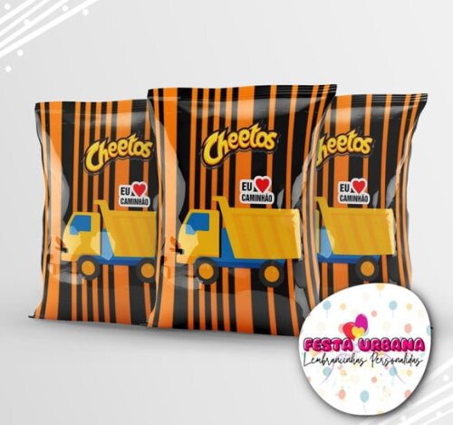 Saquinho para Salgadinho Personalizado Caminhão Personalizado | Festa Infantil