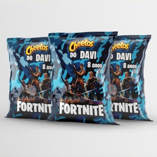 Saquinho para Salgadinho Personalizado Fortnite Personalizado | Festa Infantil