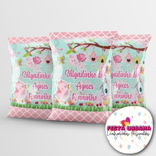 Saquinho para Salgadinho Personalizado Jardim Encantado Personalizado | Festa Infantil