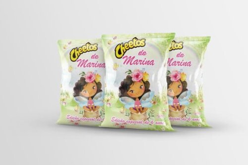 Saquinho para Salgadinho Personalizado Jardim Encantado de Fadas Personalizado | Festa Infantil